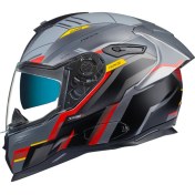 Resim Nexx SX.100R Gridline Mat Gri - Kırmızı Kask 