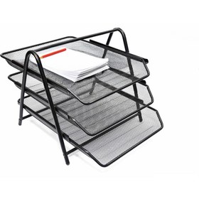 Resim Metal 3'lü Perfore Evrak Rafı 