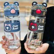 Resim 550ml/650ml Sevimli Ayı Karikatür Su Şişesi - Spor, Fitness, Seyahat ve Ev Kullanımı için Taşınabilir Yumuşak Pipetli Bardak - Noel, Şükran Günü, Paskalya ve Daha Fazlası İçin Mükemmel Hediye, Sevimli Su Şişesi 
