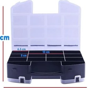 Resim Organizer Kutu Çift Taraflı 24 Bölmeli Küçük Malzeme Alet Takım Çantası 