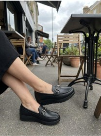 Resim Nesilshoes Nesil Shoes Neyna 1062 Siyah Dolgu Topuk Kadın Ayakkabı 