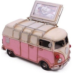 Resim Dekoratif Metal Minibüs Çerçeveli Ve Kumbaralı Hediyelik Çok Renkli 