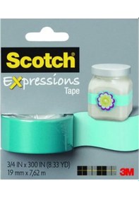 Resim 3m Scotch Turkuaz Mavi Renkli Dekoratif Bant 19mmx7,62m 1 Adet 