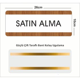 Resim zafrakreklam SATIN ALMA Ofis Departman Kapı İsimliği, Yönlendirme levhası 26X10Cm BEYAZ-CEVİZ 