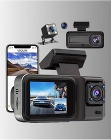 Resim Gld-spt- 360 Kapsama Sahip Full Hd Araç Kamerası 3 Lü Kayıt Gece Görüşlü Dashcam 