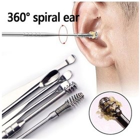 Resim Soulader 5'li Set Paslanmaz Çelik Kulak Temizleme Aparatı - Spiral Uçlu Kulak Balmumu Alma Çubuğu, Hijyenik Kulak Bakım Seti, Kulak Kirini Giderme Aracı, Rahat Ve Güvenli Kulak Temizleyici 