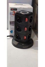 Resim Nisa Akım Korumalı 2.4A Kule Priz Kablosuz Şarj Istasyonu 12X Soketli 2×type-C 1x USB Çıkışı 