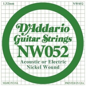Resim D'Addario NW052 Nickel Wound Elektro ve Akustik Gitar Tek Tel (52) 