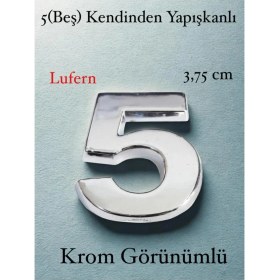 Resim Lufern No 5 Kapı Numarası Kendinden Yapışkanlı Masa Dolap Plastik Ev Posta Kutusu Dış Mekan Daire 3,75 cm 