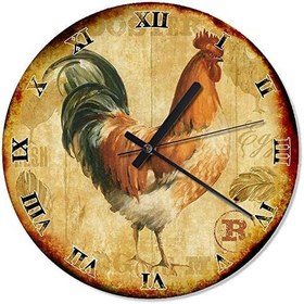 Resim Kahve Rengi Horoz Çocuk Odası Duvar Saati 
