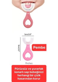 Resim U Şeklinde Yumuşa Silikon Bebek-çocuk Diş Fırçası Diş Kaşıma 