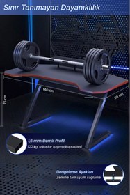 Resim Mobitopya Profesyonel Oyuncu Masası - RGB LEDLİ - Bilgisayar Masası - Gamer - Çalışma Masası - 140*75*70 cm 