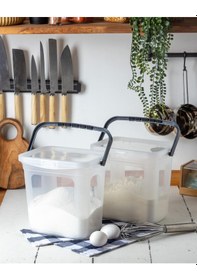 Resim Ny Home 2 Adet 6 Lt Saklama Kabı Şeffaf-antrasit Şeffaf 