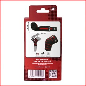 Resim Jofit Knee Wraps Siyah - Kırmızı 