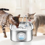 Resim Kediler ve Köpekler için 108oz / 3.2L Paslanmaz Çelik Evcil Hayvan Su Çeşmesi - USB ile Çalışan, Sessiz Tasarım, Bulaşık Makinesinde Yıkanabilir, Kolay Temizlenebilir Kedi ve Köpek Hidrasyon İstasyonu 