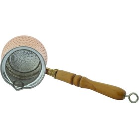 Resim Ludıa Ahşap Saplı El Yapımı Dövme Bakır Cezve No4 Kahve Cezvesi 