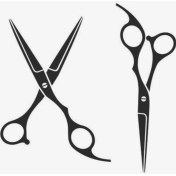 Resim Kuaför Makas 2 Adet Işyeri Cam Sticker Güzel Kadın Makas Kesim Saç Berber Sticker 