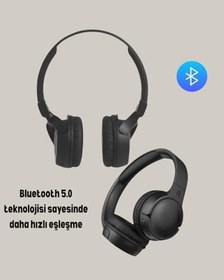 Resim Geniş Frekans Aralıklı Bluetooth Kulak Üstü Kulaklık 