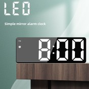 Resim 1 adet Modern Minimalist LED Alarm Saati Sıcaklık Göstergesi ile - Ayarlanabilir Parlaklık, 12/24S Formatı, USB/Pil Güçlü, Yatak Odası veya Masa için Büyük Net Sayısal Ekran, Şık Dikdörtgen Tasarım, Masa Saati | Modern Sayısal Saat | Dayanıklı Plastik Saat 