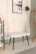 Resim VİLİNZE Eames Ahşap Ayak Deri Mutfak Masası Bankı 