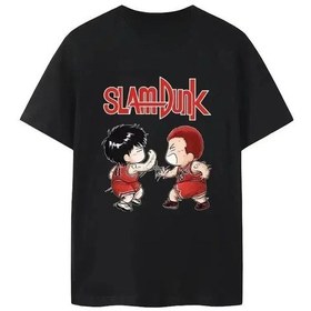Resim Snapbuy Slam Dunk Karikatür Baskılı Kadın/erkek Rahat Hip Hop Spor Tişörtmavi Mavi 