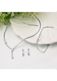 Resim Baget Taşlı Beyaz Altın Set Takımı STGLB8K3677 