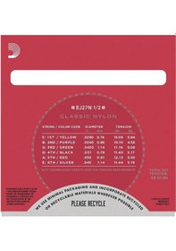 Resim D'addario Ej27N Normal Tension Klasik Gitar Teli 1/2 Boyut 