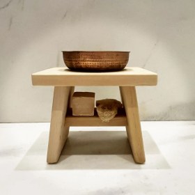 Resim Shark Anatolia Sedir Ahşap Banyo Taburesi 