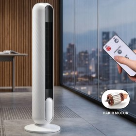 Resim JOYSIDEA Kule Tipi Vantilatör Uzaktan Kumandalı Dokunmatik LED Ekranlı 3 Hız Ayarlı 40W FN-500 
