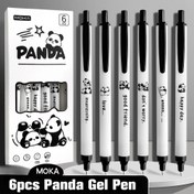 Resim 6 Paket MOKA Panda Jel Kalemler, Okul ve Ofis Malzemeleri için İnce Uçlu Siyah Jel Mürekkepli Kalemler, Gençler ve Yetişkinler için Sevimli Çizgi Film Kırtasiye, Tüylenmeyen Yazma, Günlük Tutma ve Hediyeler için İdeal, 14+ Yaş İçin Uygundur 
