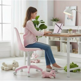 Resim DENGEMA StarKids Minderli Çocuk Çalışma Sandalyesi – Ayarlanabilir Yükseklik, Mavi / Pembe 