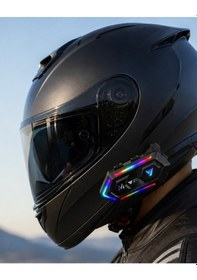 Resim Motosiklet Kaskı İçin Bluetooth Intercom Kulaklık Uzun Pil Ömrü Çok Renkli 