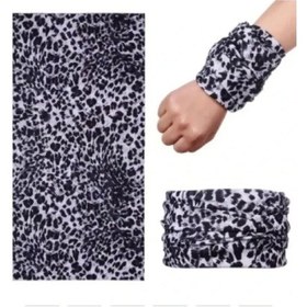 Resim Açık Renk Leopar Boyunluk Baf, Bandana 25x48 Cm Renkli 