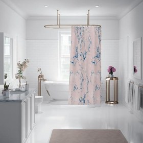 Resim Banyo Perdesi 2x120x200 Çift Kanat Duş Perdesi Halka Hediyeli 2110 