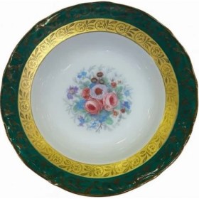 Resim S.clairy Dark Green Flowers 6lı Pasta Tabağı 19CM 