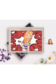 Resim Bk Gift Kişiye Özel Kadın Karikatürlü 1000 Parça Profesyonel Puzzle-36 