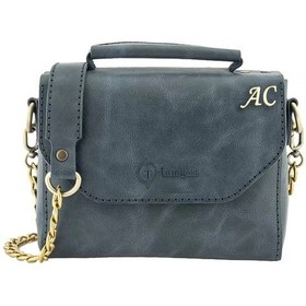 Resim İsme Özel Çıtçıtlı Zincirli Küçük Boy El Omuz Çantası - %100 Deri - Ac03001 - Lacivert Lacivert 