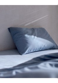 Resim Madame Coco Odette Tek Kişilik %100 Pamuk Ranforce Baskılı Nevresim Takımı - Koyu Mavi Mavi 