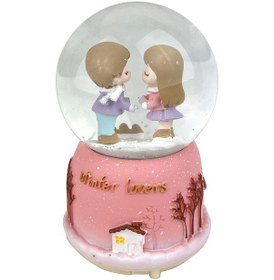 Resim Winter Lovers - Kış Aşıkları Işıklı Ve Müzikli Kar Küresi Pembe 