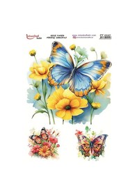 Resim Pirinç Dekopaj Kağıdı 30x42cm Pt-2037 Kelebek 