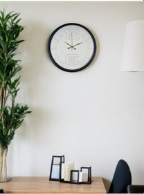 Resim 36 Cm Siyah Sade Zarif Duvar Saati Açık 