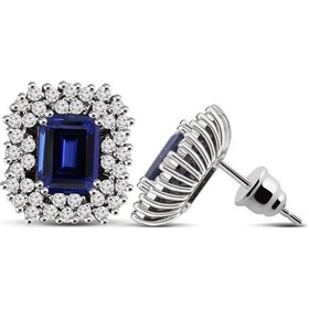 Resim Venta 3,20 Karat 14K Pırlantalı Safir Küpe 