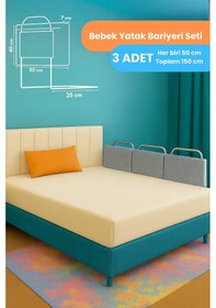 Resim Miralay Yeni Nesil Yatak Bariyeri 50 x 40 CM Gri 3 Adet 