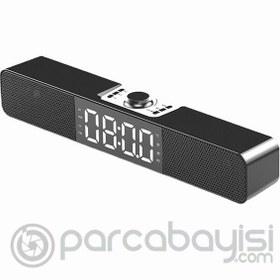 Resim ALLY Q10 Soundbar Bilgisayar TV Altı Hoparlör Bluetooth Hoparlör FM Radyo Dijital Masa Saati 
