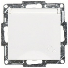 Resim Günsan Visage Beyaz Kapaklı Topraklı Priz Mekanizma 