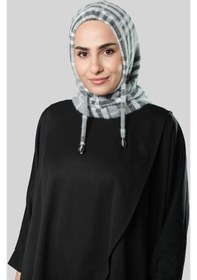 Resim Hürrem Bone Gri Bağcıklı Balaklava Boyunluklu Bere Jakar Ekoseli 2323 15 Gri 
