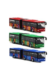 Resim Oyuncak Körüklü Metal Otobüs Metrobüs Çek Bırak 1:48 22 Cm Büyük Model 