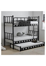 Resim Missidea Zambak Ayrılabilir & Yavrulu Çok Fonksiyonlu Metal Ranza Siyah 90x190 90 x 190 