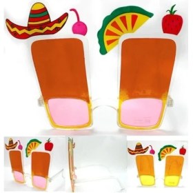 Resim Sombrero Hawaii Fiesta Meyve Figürlü Gözlük 