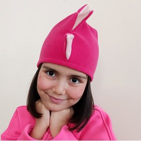 Resim Simone Jr. Dinazor Polar Çocuk Bebek Şapkası - Beresi / Fuşya - Pudra Pembe 